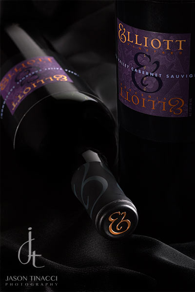 Styled wine bottle shots in Napa, CA by Jason Tinacci